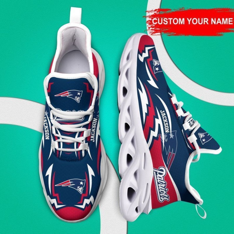 New England Patriots Personalized Yezy Running Sneakers Top View