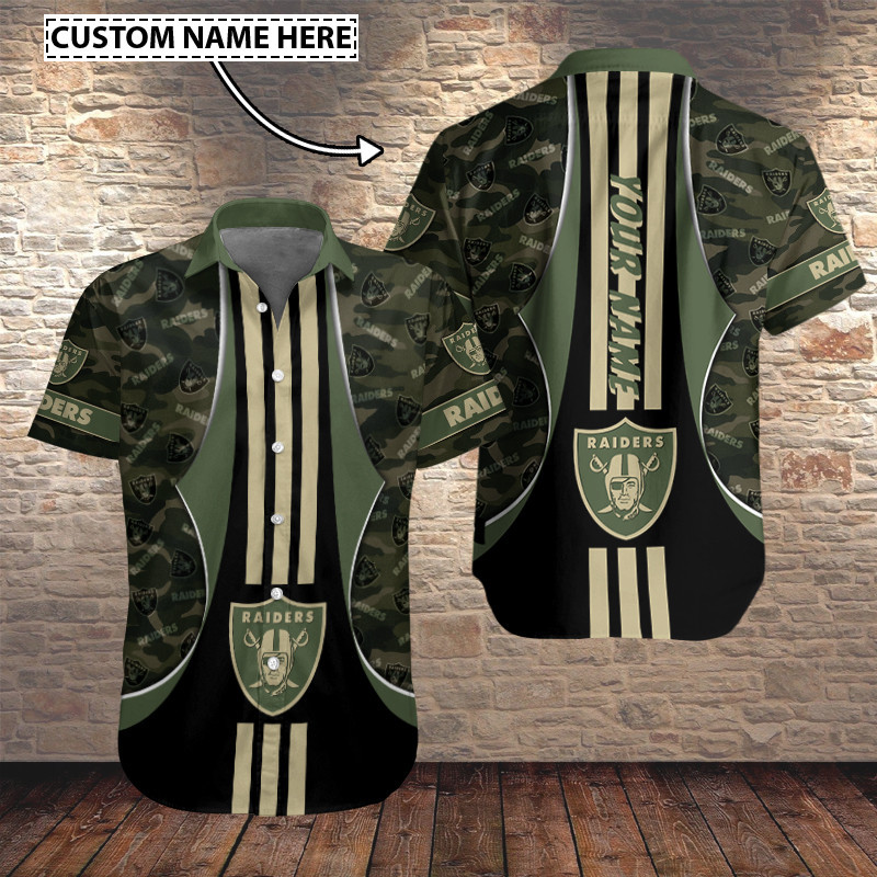 Las Vegas Raiders Personalized Button Shirt Sizing Chart