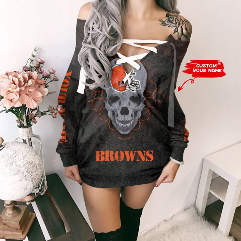 Cleveland Browns Lace-Up Sweatshirt Details