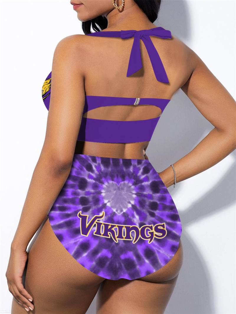 Minnesota Vikings Sexy Print Bikini Swimsuit - Back