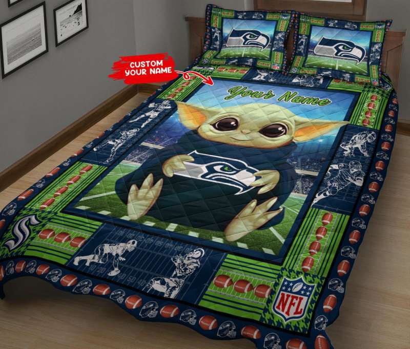 Seattle Seahawks Personalized Quilt Set Image 2