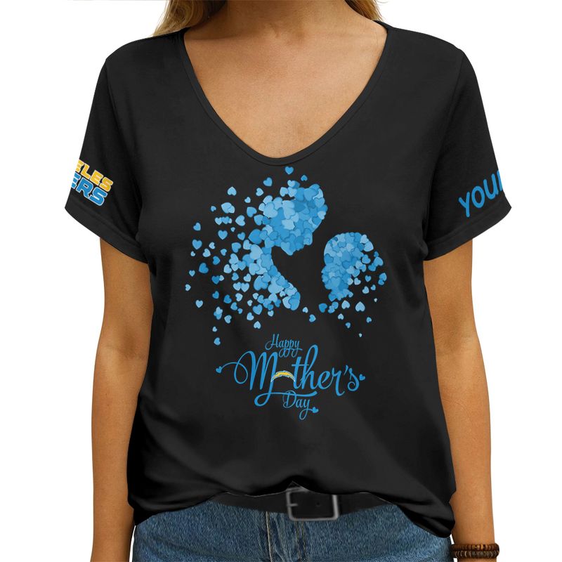 Los Angeles Chargers V-Neck T-Shirt Back View