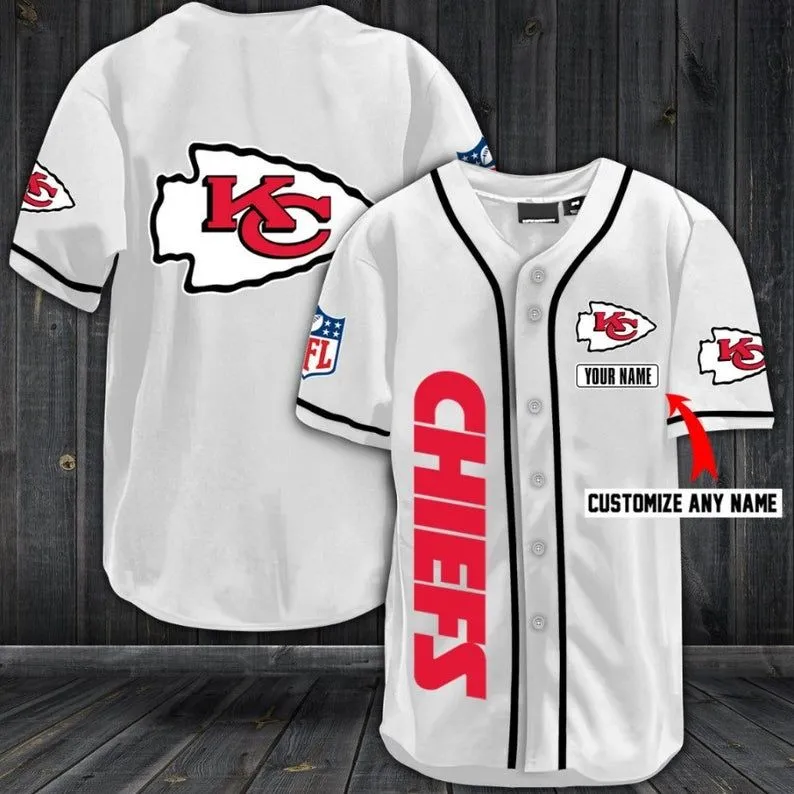 Kansas City Chiefs Personalized Baseball Jersey