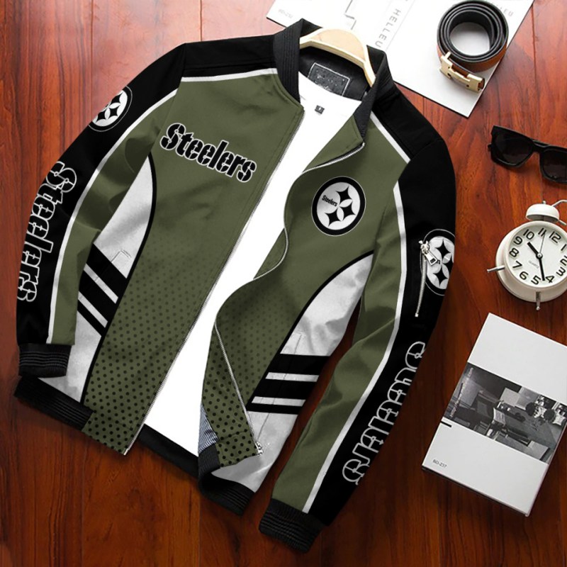 Pittsburgh Steelers Bomber Jacket - Side View