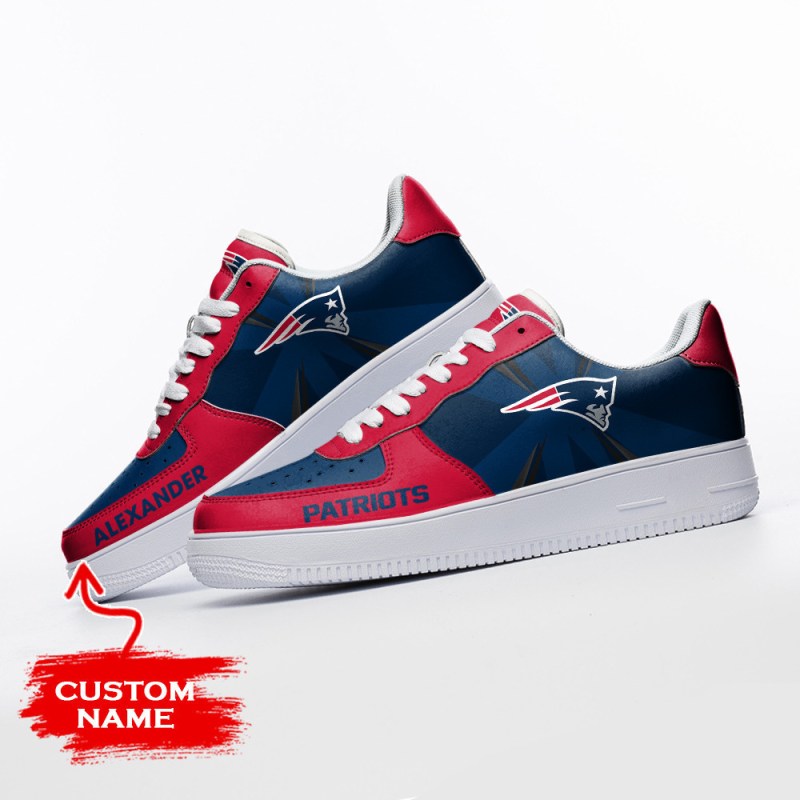 NFL New England Patriots Custom Air Force 1 Sneakers Back View