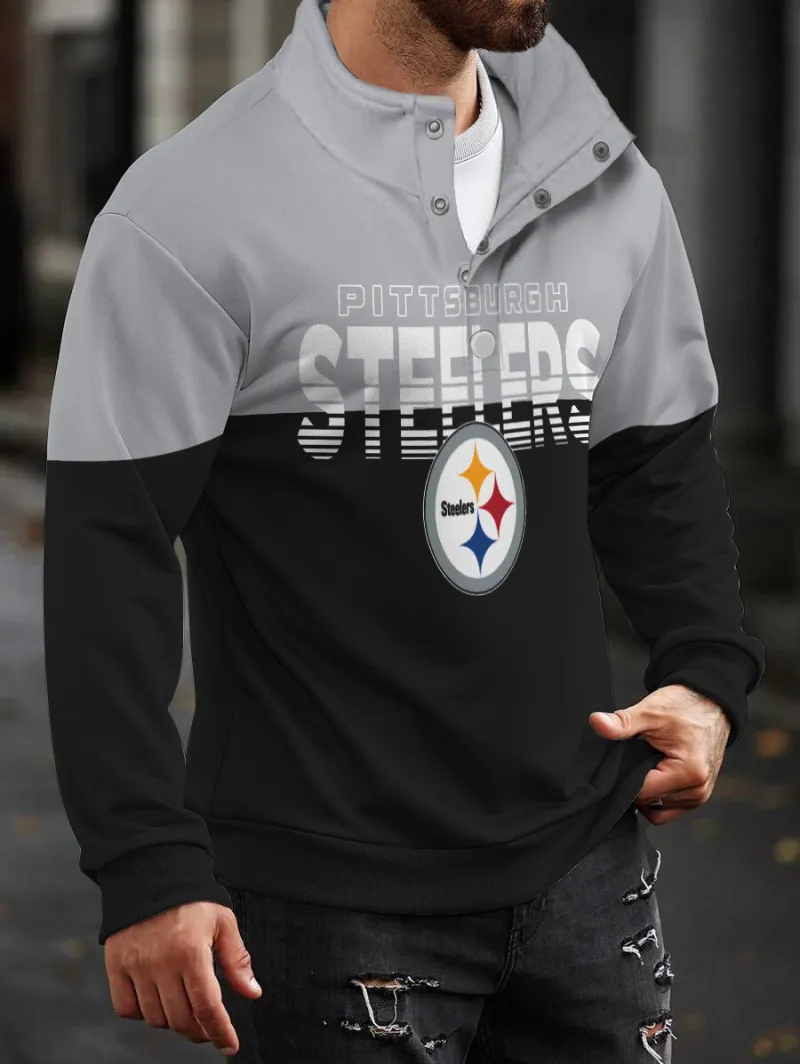 Pittsburgh Steelers Casual Colorful Stand Collar Sweatshirt