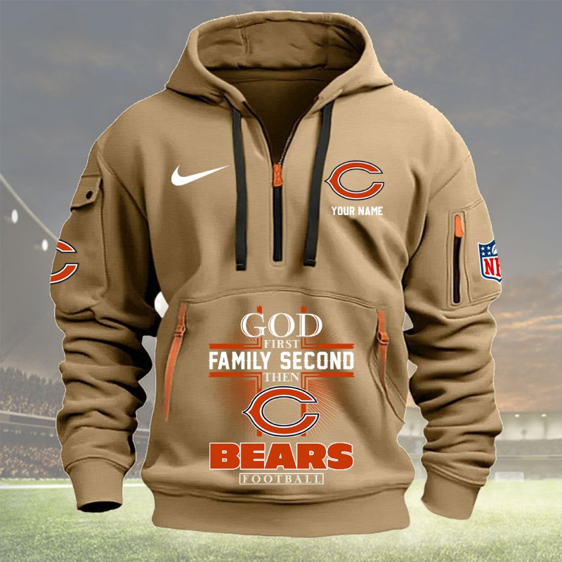 Chicago Bears Khaki Hoodie