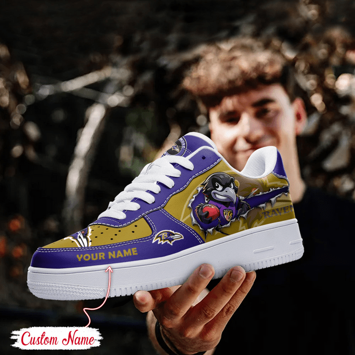 NFL Baltimore Ravens Custom Name Air Force 1 Sneaker 1