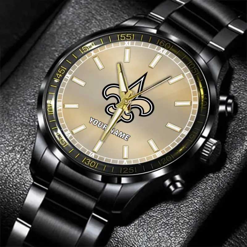New Orleans Saints NFL Personalized Black Watch