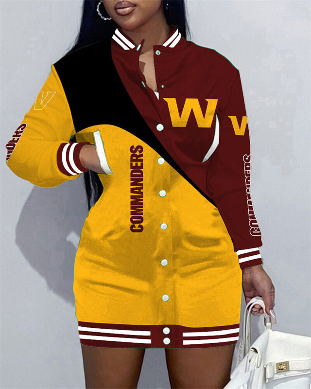 Washington Commanders Women Button Down Jacket Dress