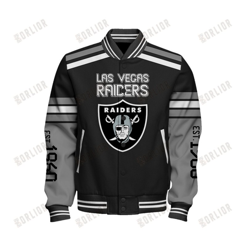 Las Vegas Raiders Varsity Jacket Side View