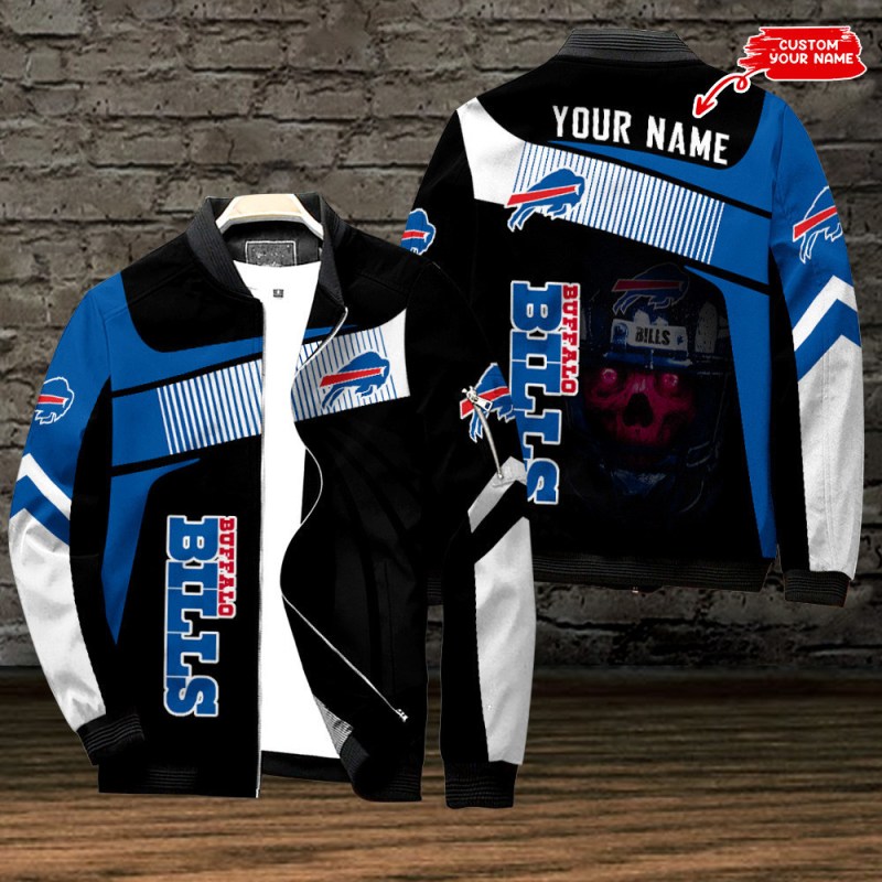 Buffalo Bills Personalized Bomber Jacket Front View