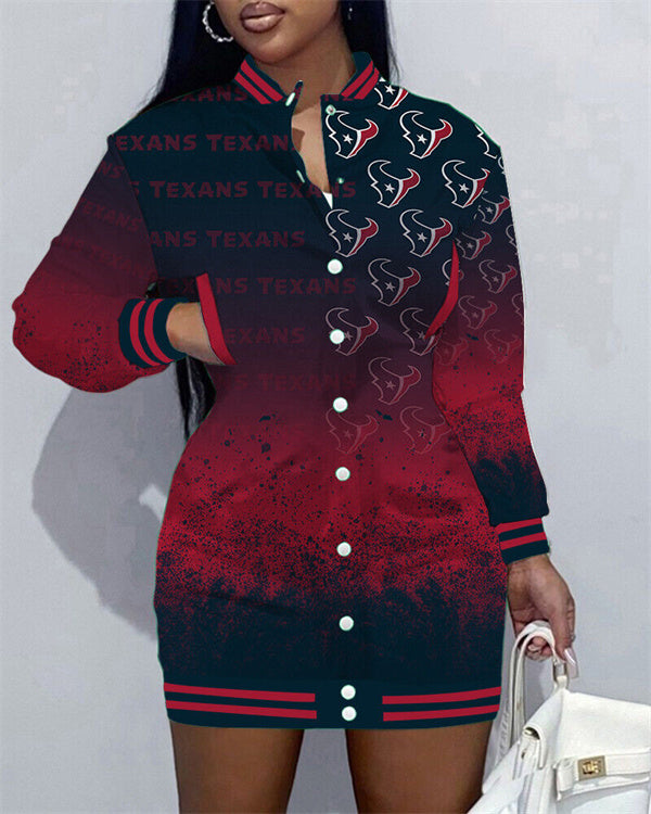 Houston Texans Women's Button Down Jacket Dress