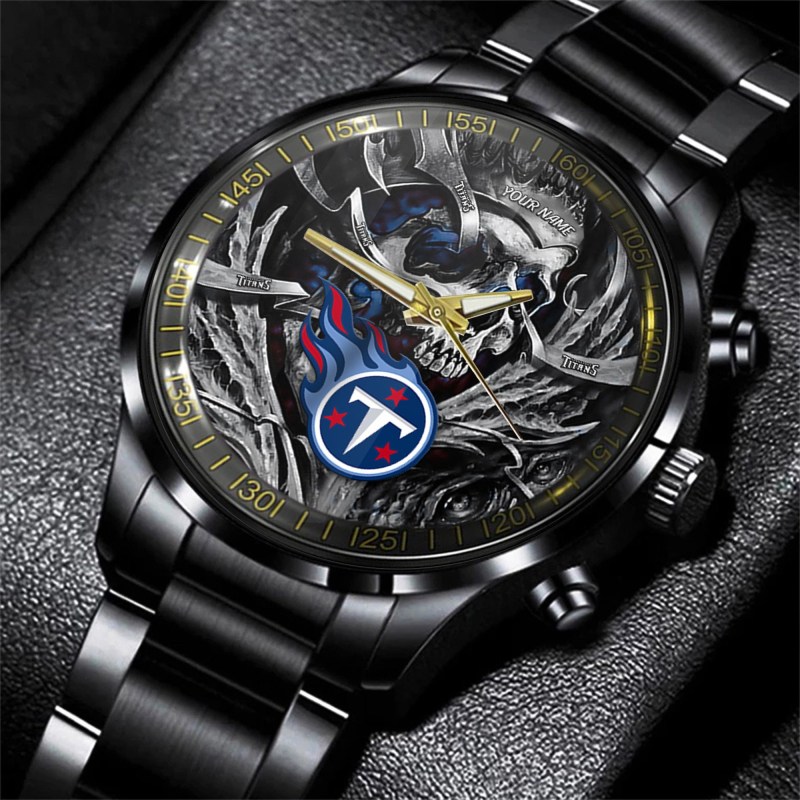 Tennessee Titans Black Stainless Steel Watch