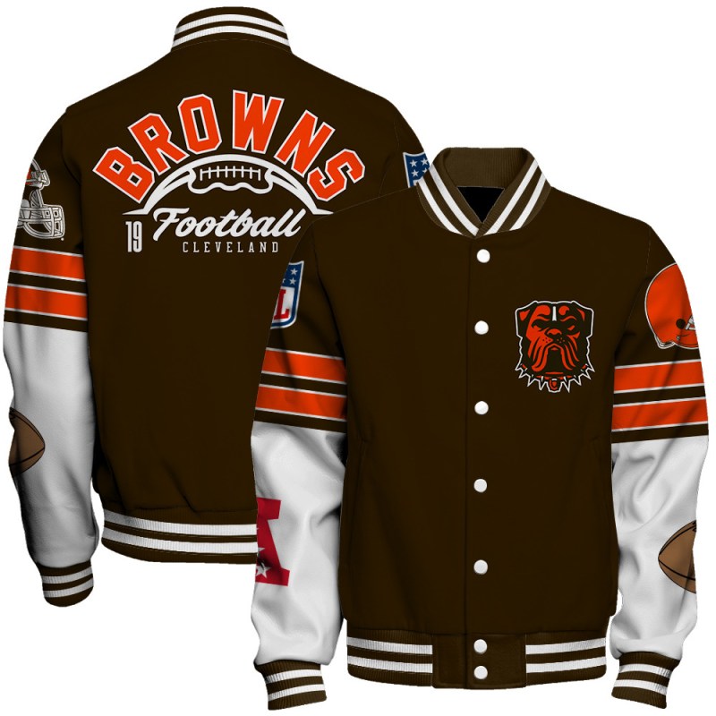 Cleveland Browns Unisex Ultimate Game Day Varsity Jacket