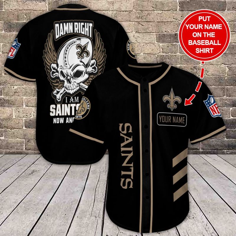 New Orleans Saints Personalized Baseball Jersey