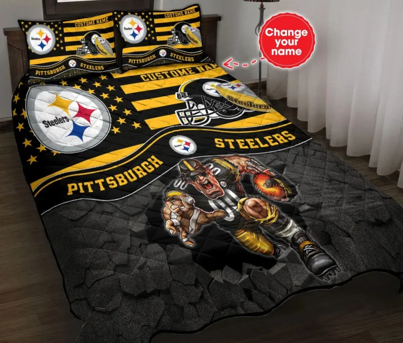 Pittsburgh Steelers Personalized Quilt Set