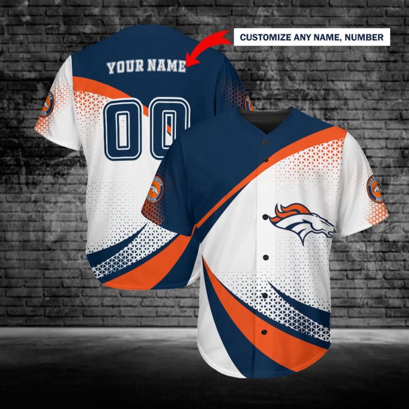 Denver Broncos Personalized Baseball Jersey