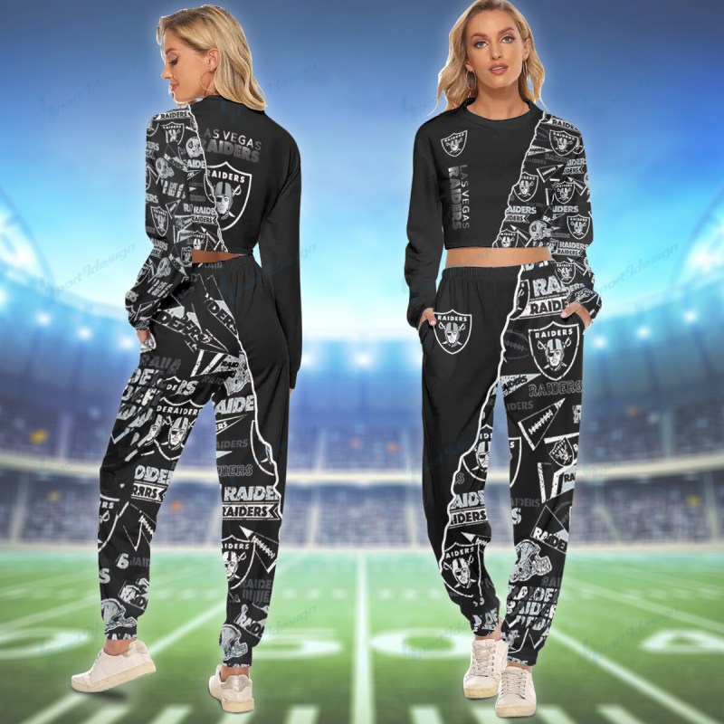 Las Vegas Raiders Crop Sweatshirt Suit