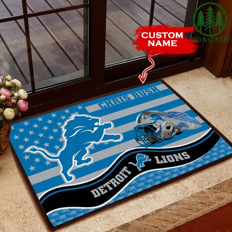 Detroit Lions Personalized Doormat