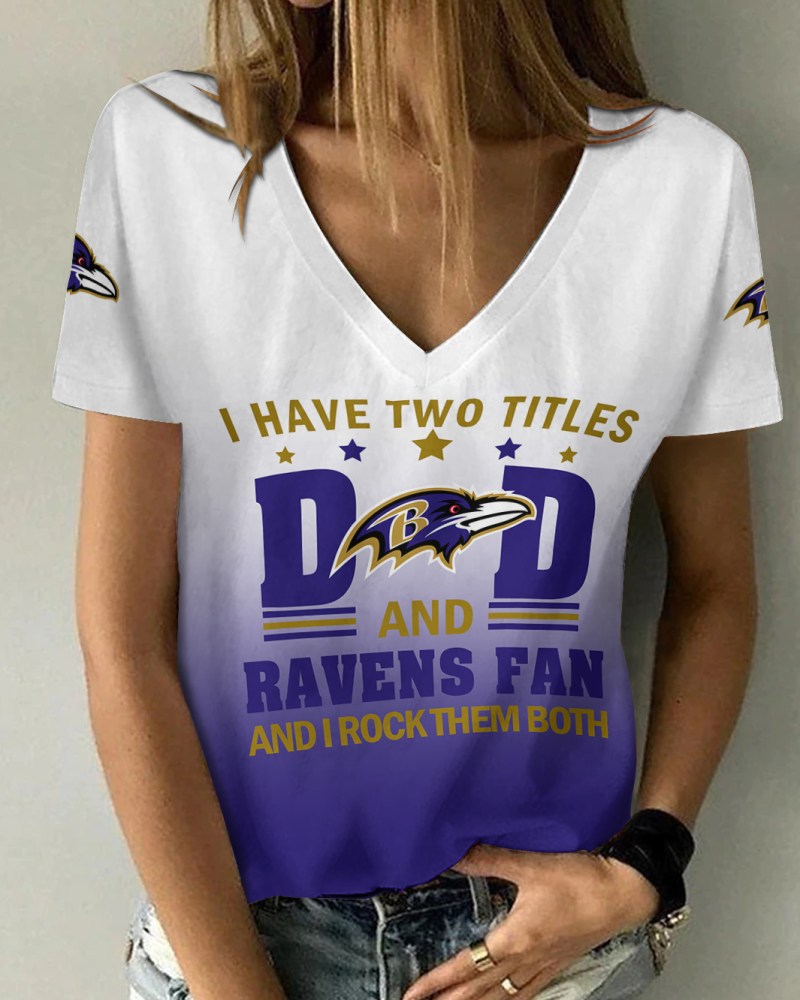 Baltimore Ravens Personalized V-neck Women T-shirt