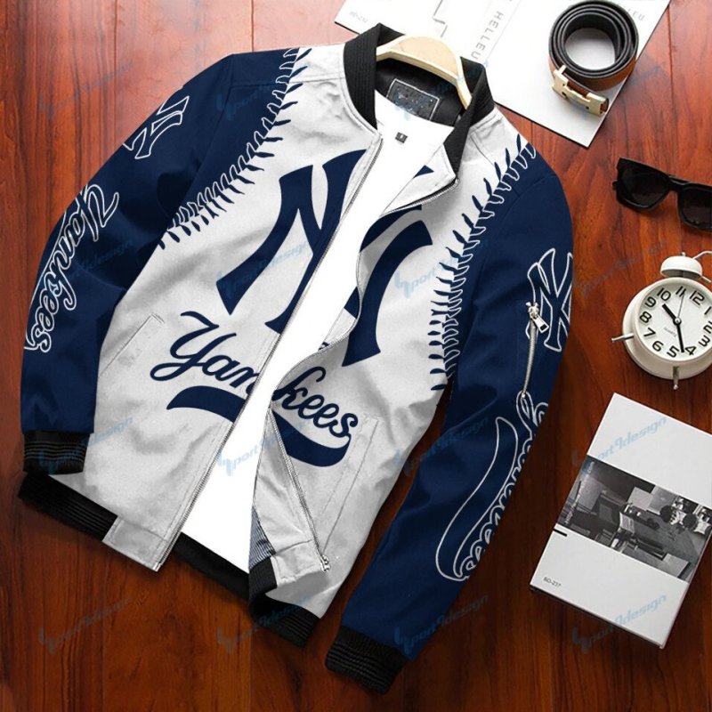 New York Yankees Personalized Bomber Jacket Back View