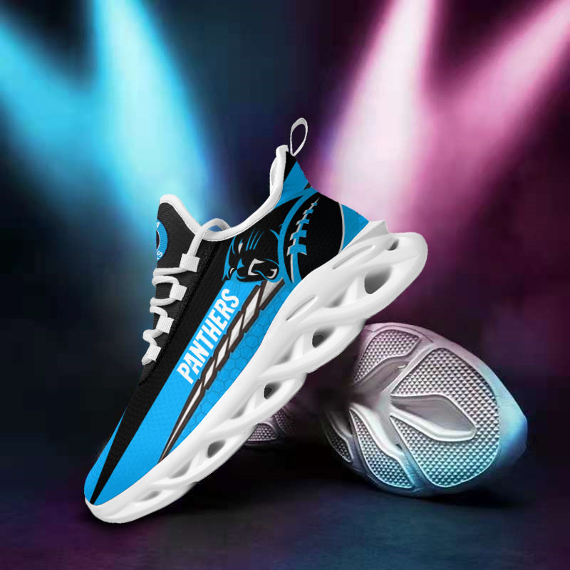 Carolina Panthers Yezy Running Sneakers Back View