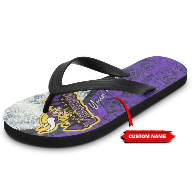 Minnesota Vikings Personalized Summer Flip Flop Image 2