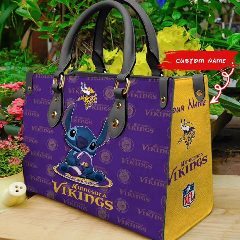 Minnesota Vikings Leather Hand Bag