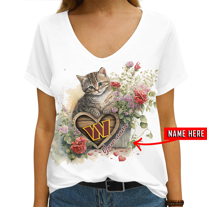 Washington Commanders Personalized V-neck T-shirt