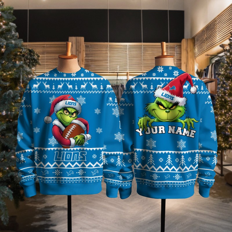 Detroit Lions Ugly Christmas Sweater Full View