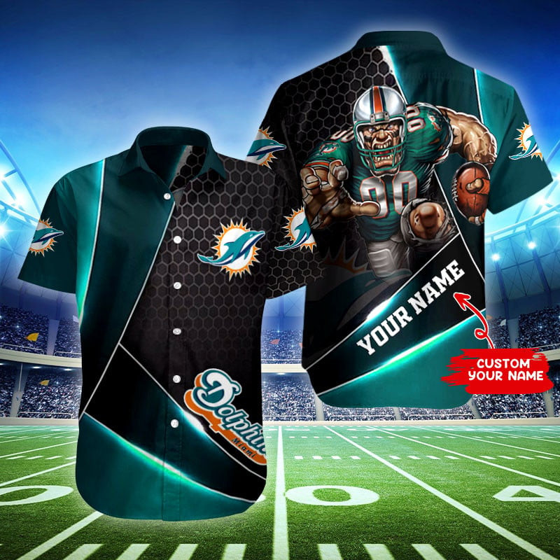 Miami Dolphins Personalized Button Shirt Sizing Chart