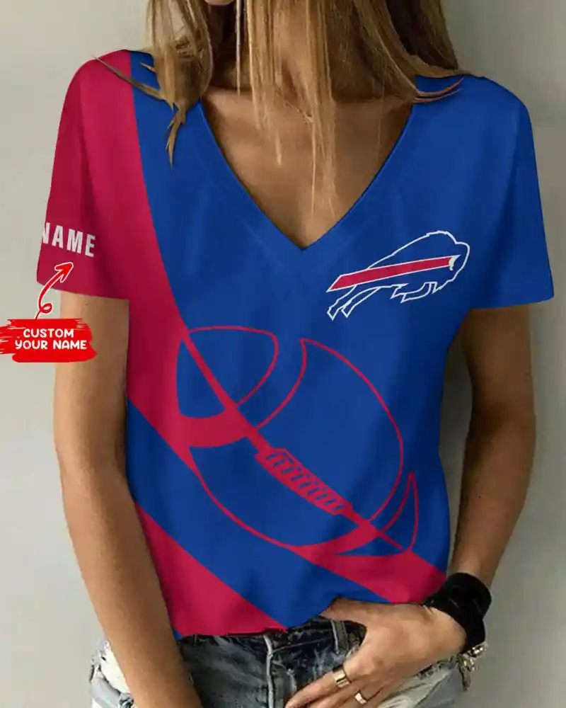 Buffalo Bills Personalized V-neck Women T-shirt Size Chart
