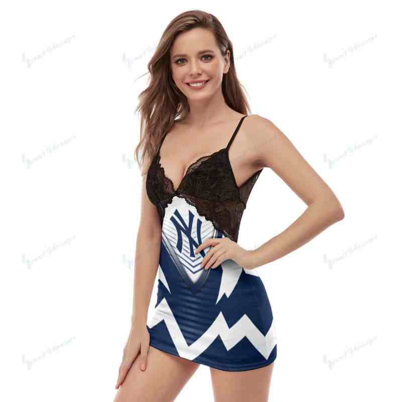 New York Yankees Lace Back Strap Slip Dress Back View