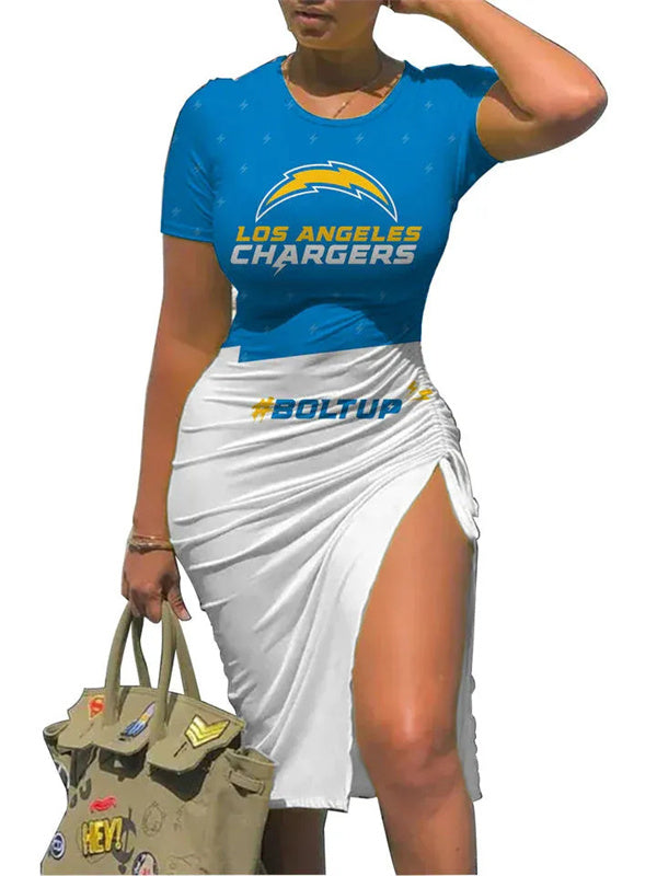 Los Angeles Chargers Slit Bodycon Dress