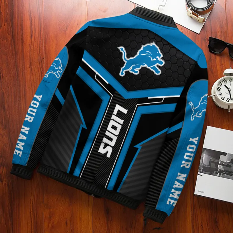 Detroit Lions Bomber Jacket Back View