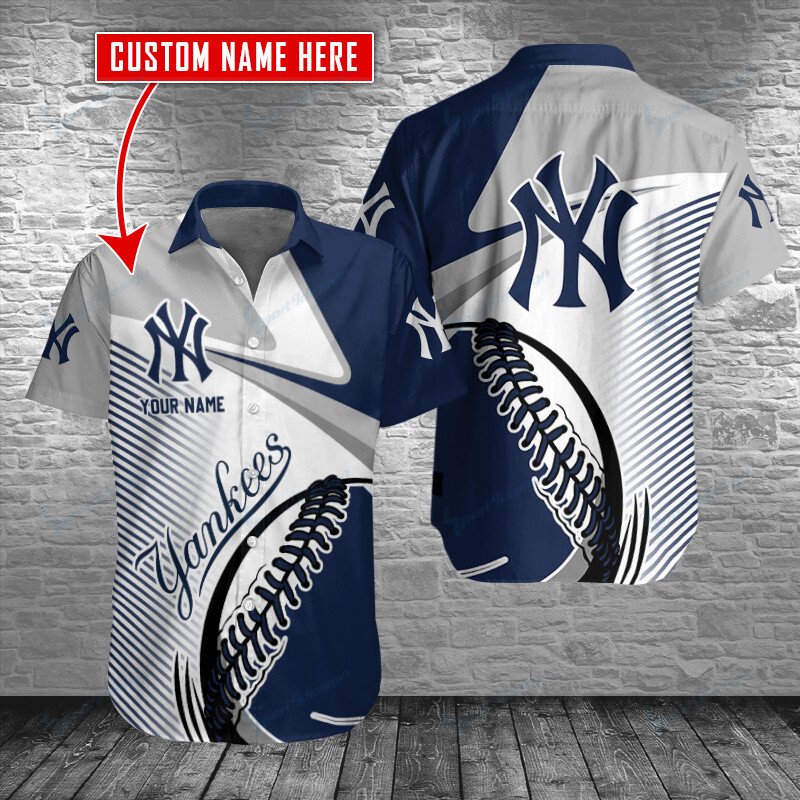 New York Yankees Personalized Button Shirt