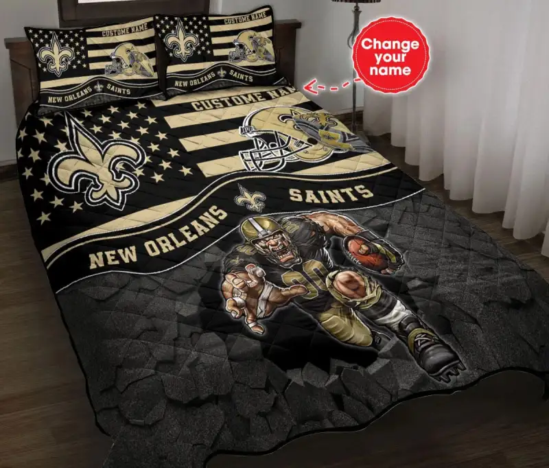 New Orleans Saints Personalized Quilt Set