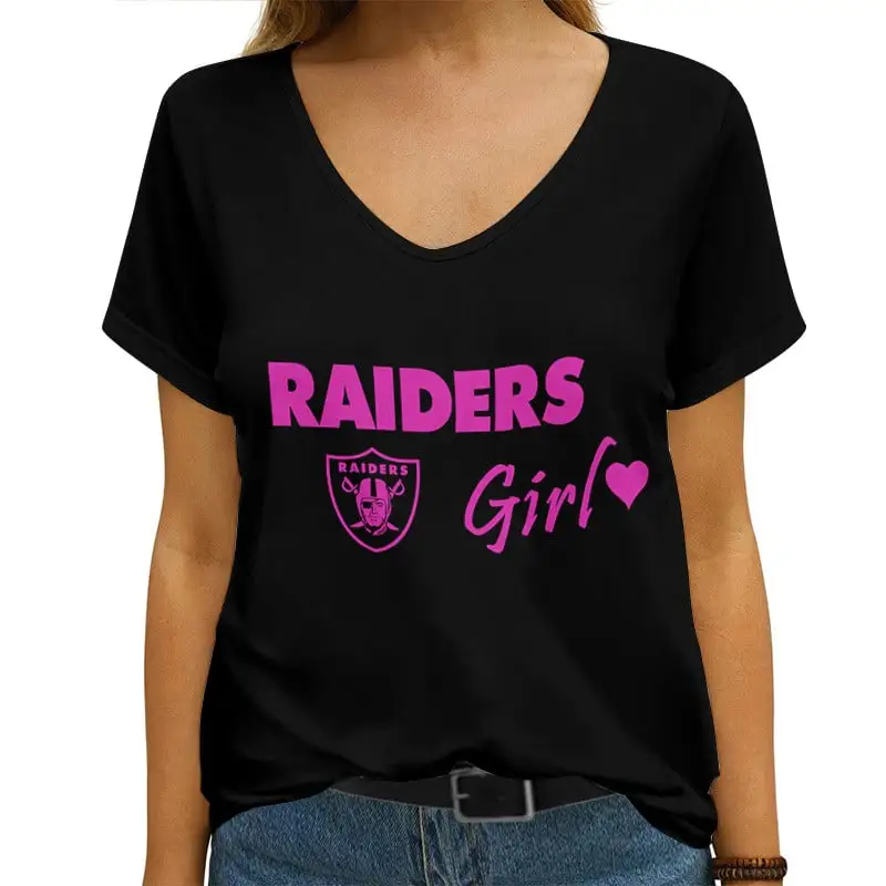Las Vegas Raiders V-neck Women T-shirt