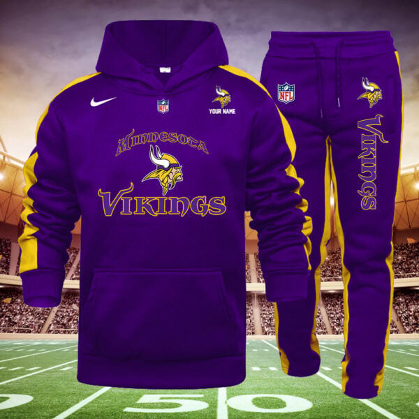 Minnesota Vikings Personalized Hoodie and Sweatpants Set