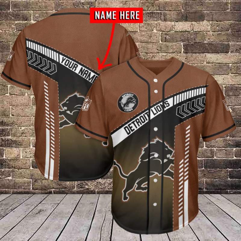 Detroit Lions Personalized Baseball Jersey