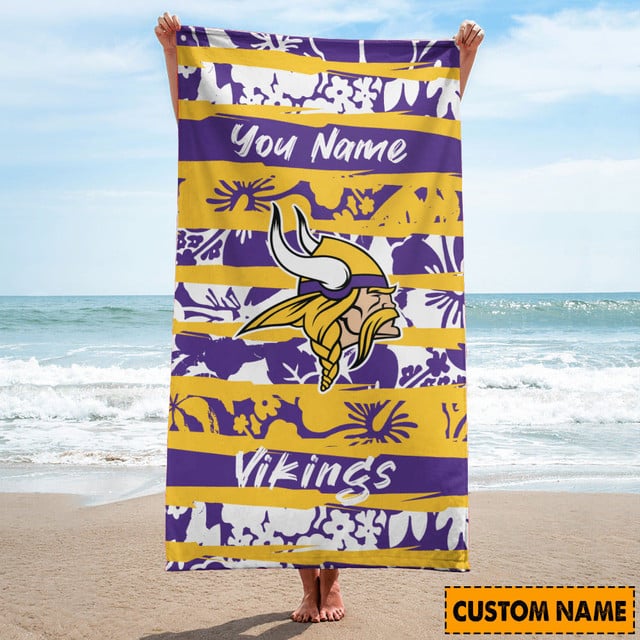 Minnesota Vikings Personalized Beach Towel