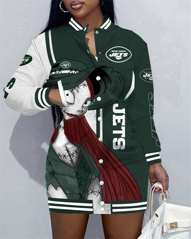 New York Jets Button Down Jacket Dress