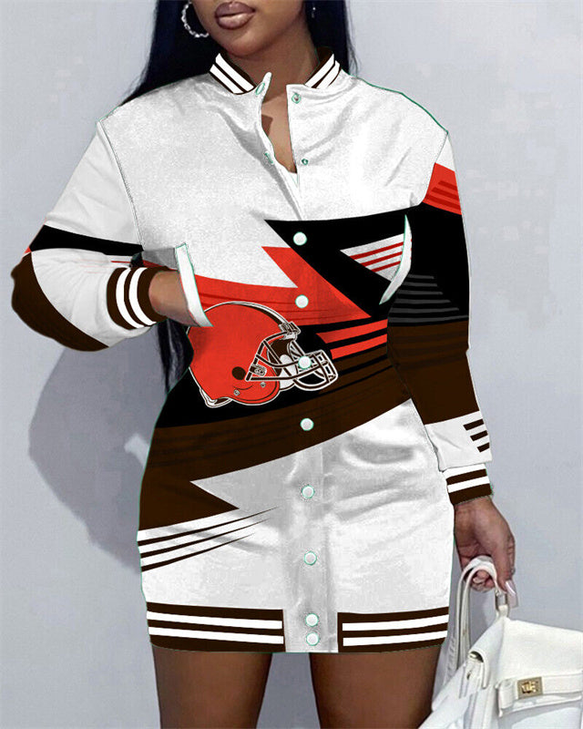 Cleveland Browns Women's Button Down Jacket Dress