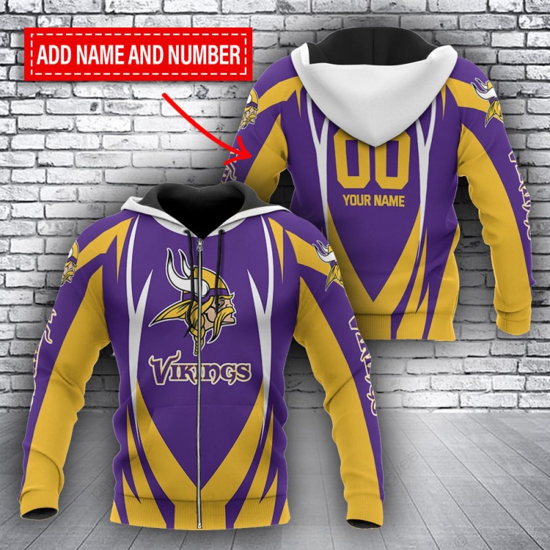 Minnesota Vikings Personalized Hoodie Back