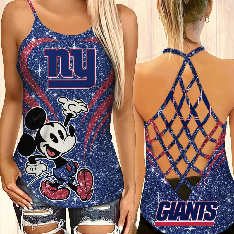 New York Giants Criss-Cross Camisole Tank Top