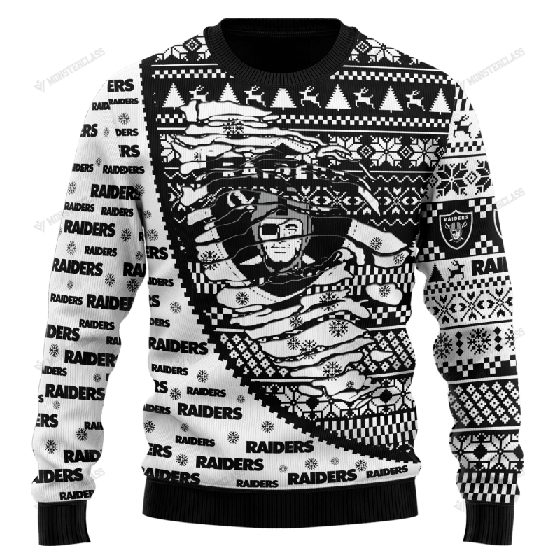Las Vegas Raiders Woolen Sweater Back View