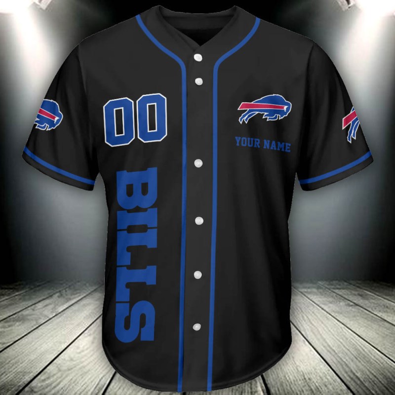 Buffalo Bills Personalized Baseball Jersey Front View