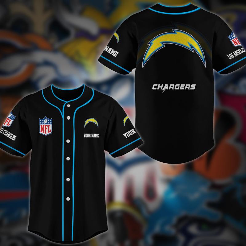 Los Angeles Chargers Personalized Baseball Jersey