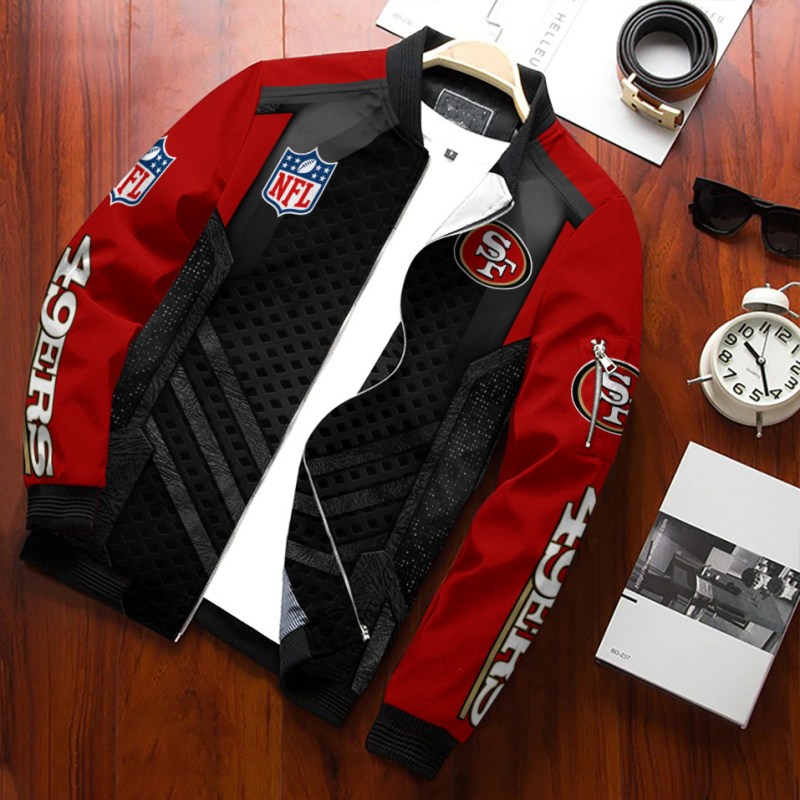 San Francisco 49ers Personalized Bomber Jacket Side View